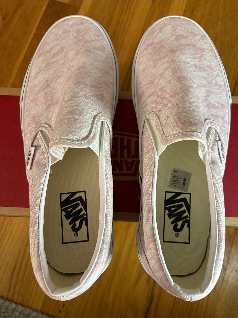 Vans Women's Slip-On Sneakers in Light Pink Marble